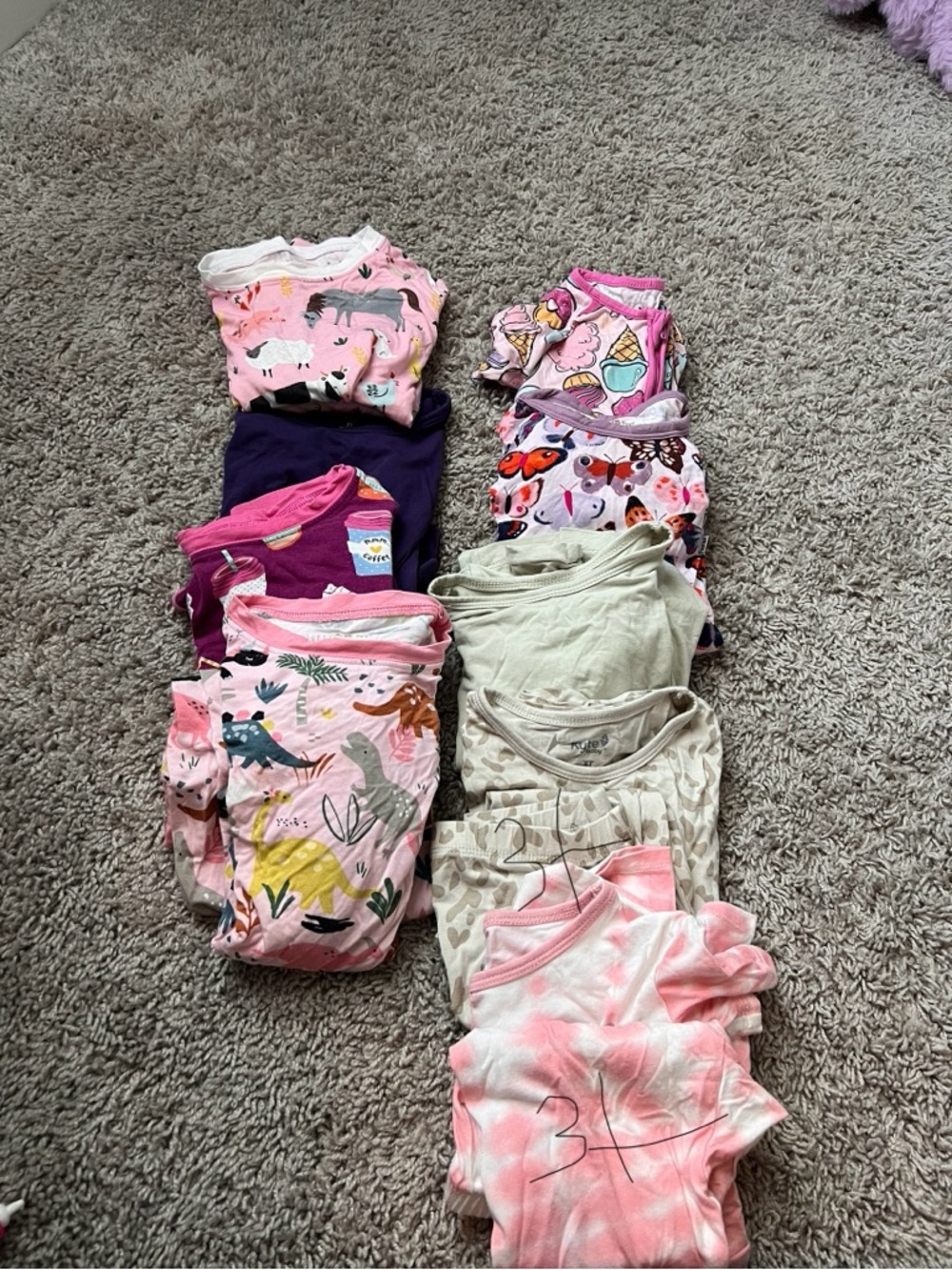 Little Sleepies & Kyte baby Pajama sets, some light stains